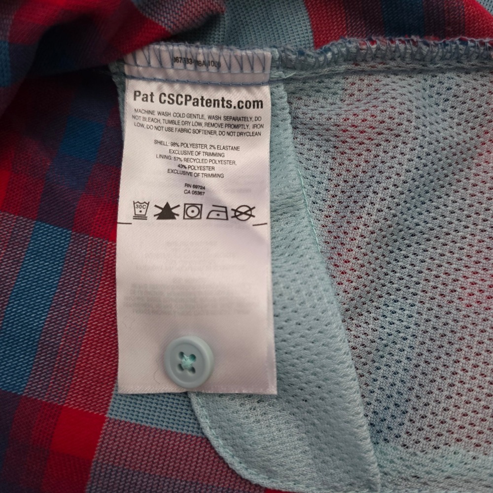 Columbia Women's High Bridge Lane EXS Plaid Button Down Flannel Shirt Red Blue L - Picture 9 of 16
